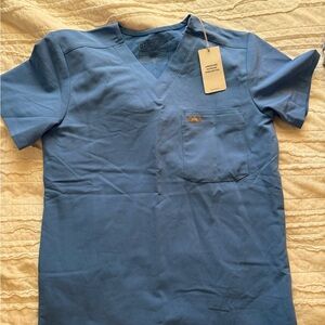 FIGS Blue V-Neck Scrub Top